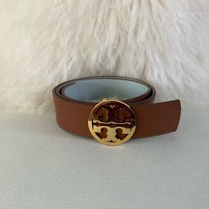 Authentic Tory Burch reversible brown/light blue belt